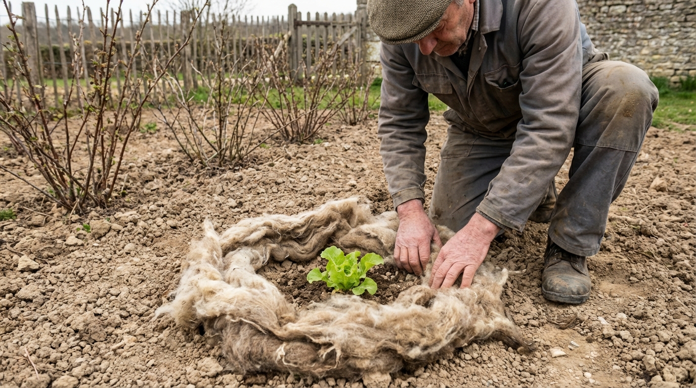 Cette matière qu’on jette après la tonte des moutons protège vos salades mieux que n’importe quel produit
