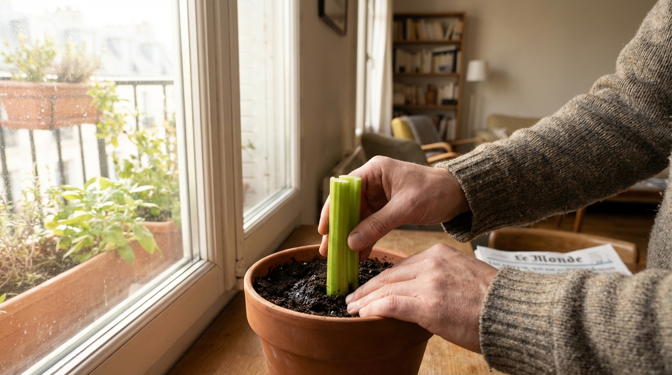 Depuis mars, je ne jette plus ce bout de légume : ce qui pousse dans mon pot est inespéré