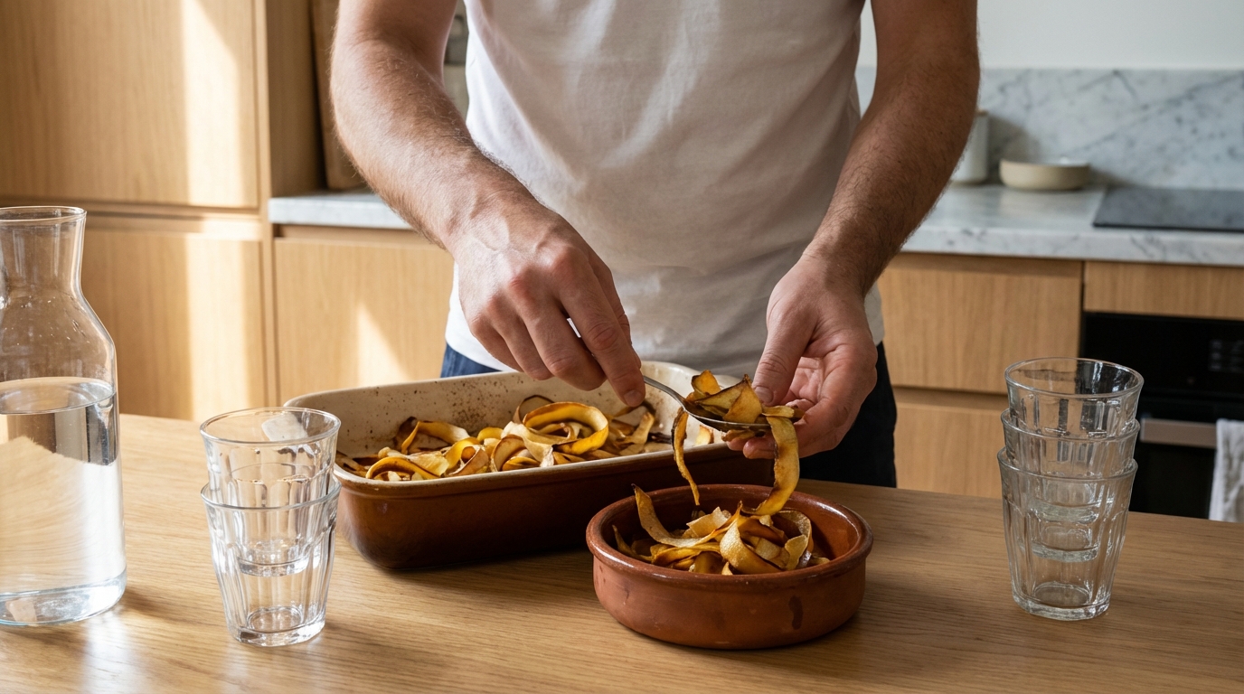 Mes invités sont toujours bluffés de mes chips zéro déchet : voici ma recette secrète (et elle ne me coûte rien)