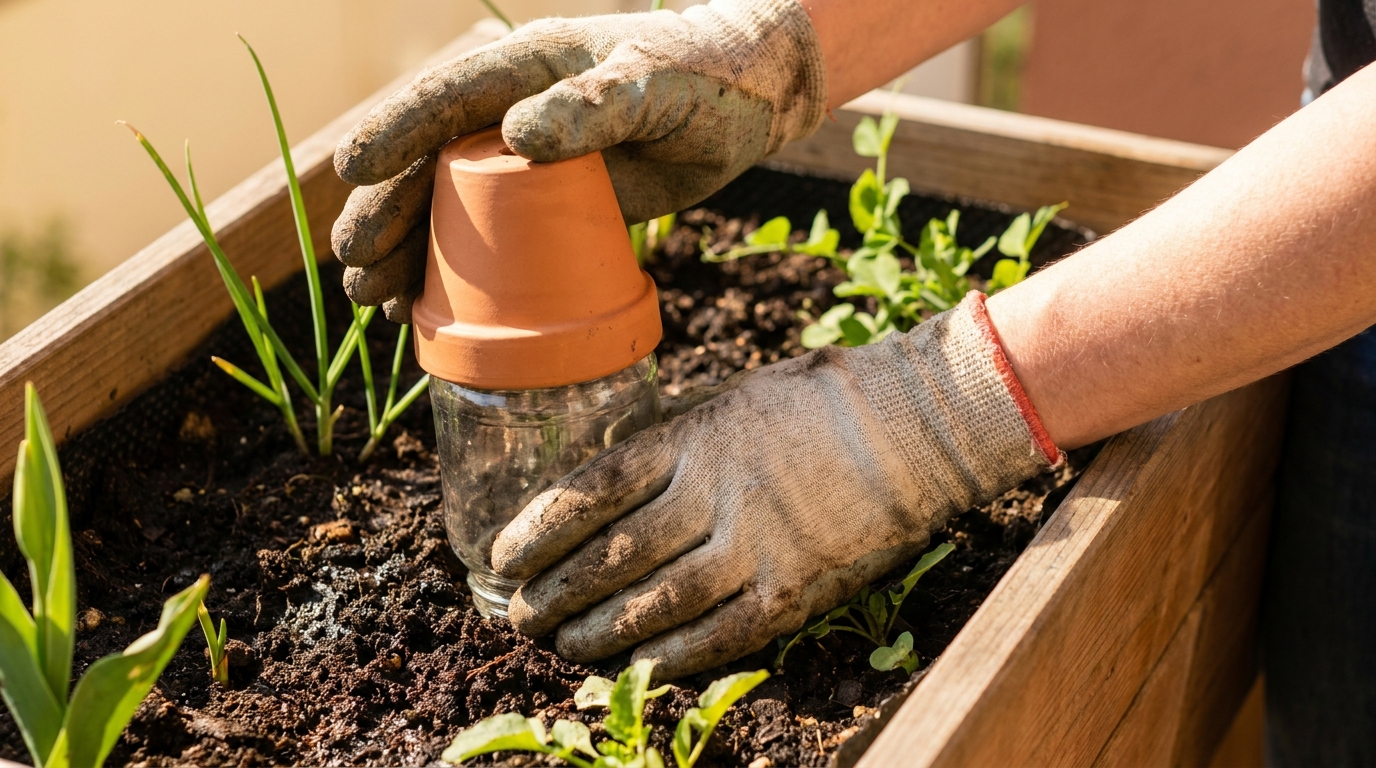 « Tu enterres ça dans ta jardinière et tu n’arroses plus » : le jour où un vieux jardinier m’a montré ce geste, j’ai compris que je gaspillais de l’eau depuis des années