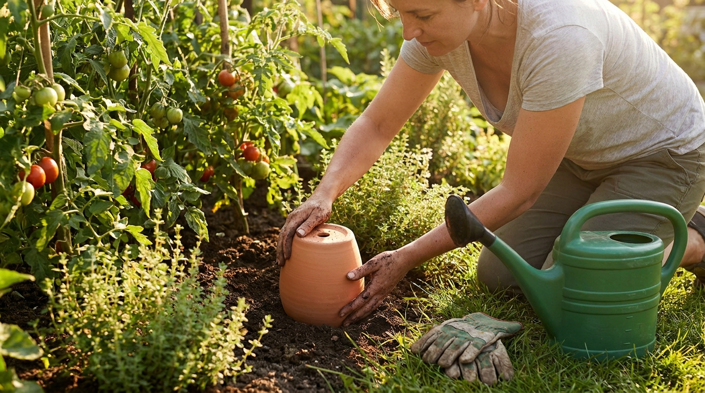 J’arrosais mes plants chaque soir avec mon arrosoir : en enterrant ce petit accessoire, j’ai compris pourquoi je gaspillais tout