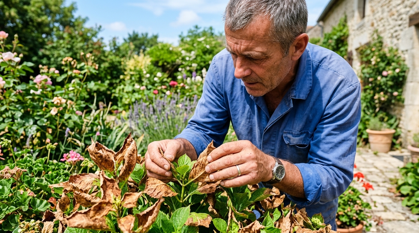 J’ai coupé toutes les feuilles grillées de mes plantes après la canicule : un pépiniériste m’a montré que je ne m’attaquais pas du tout au bon problème