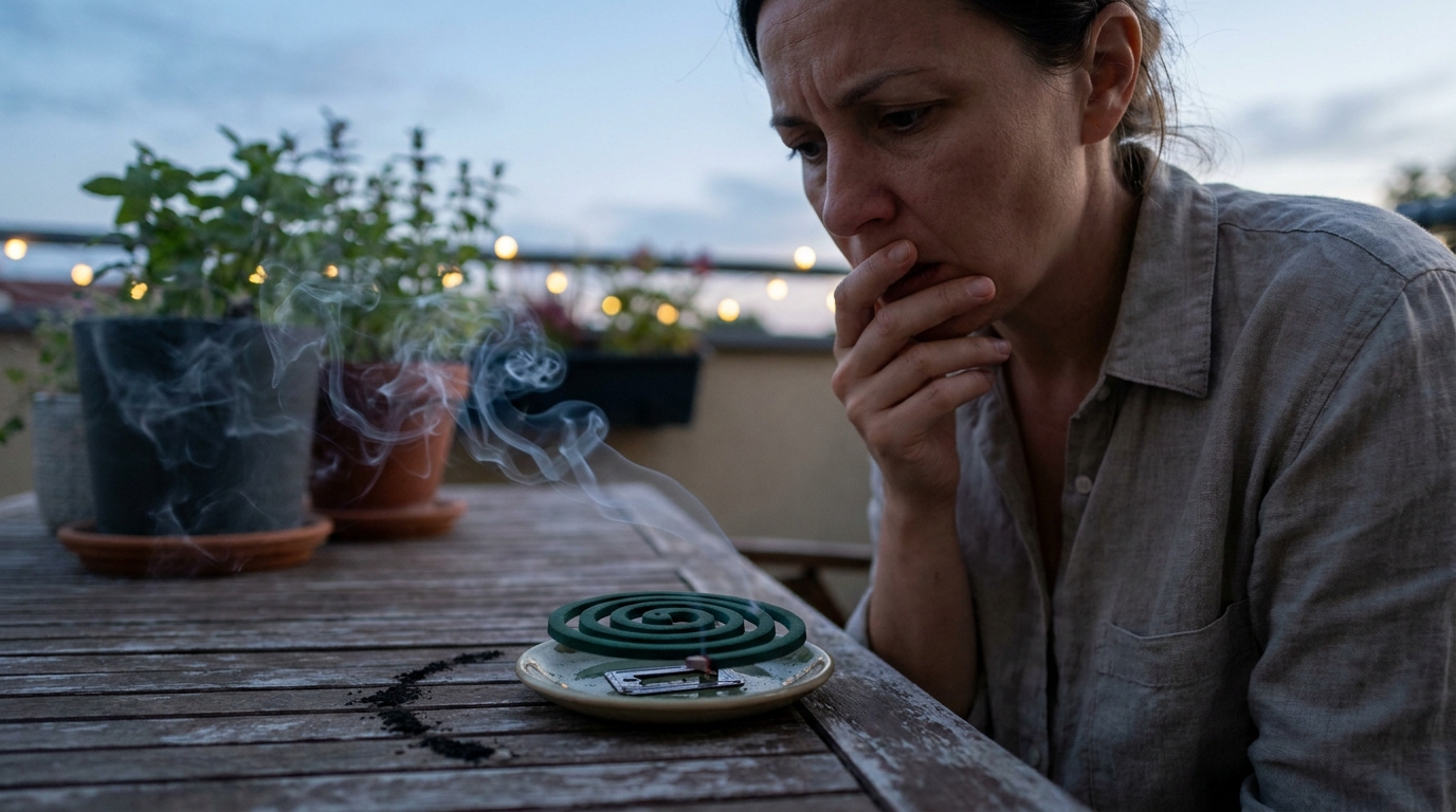 J’allumais une spirale anti-moustiques chaque soir contre les piqûres : le jour où j’ai vu le résidu déposé sur la table, j’ai tout jeté