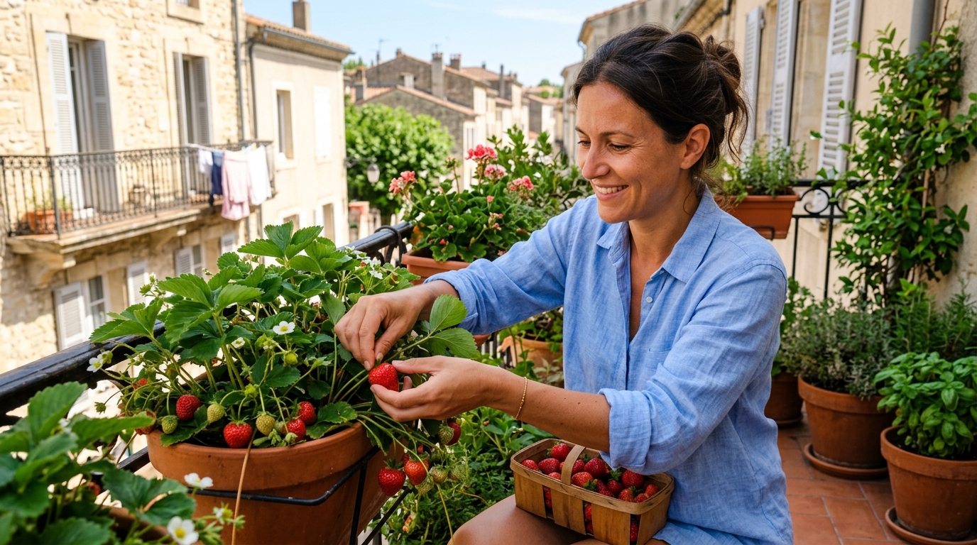 Je croyais que les fraises des bois ne donnaient qu’au printemps : ce que ma voisine récolte encore sur son balcon en septembre m’a fait revoir tous mes pots