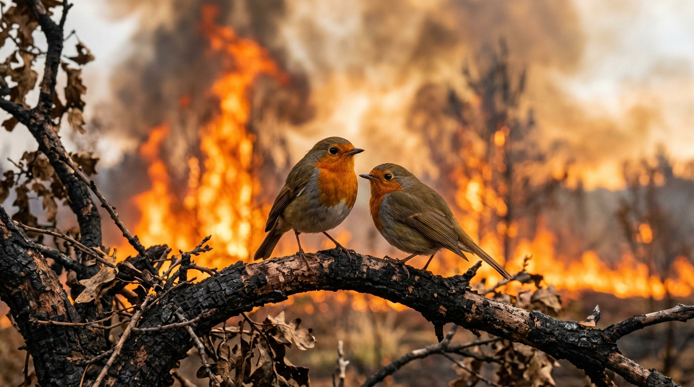 « Je ne pensais pas qu’ils viendraient jusque chez moi » : ce que les incendies de l’été poussent les oiseaux à chercher dans nos jardins