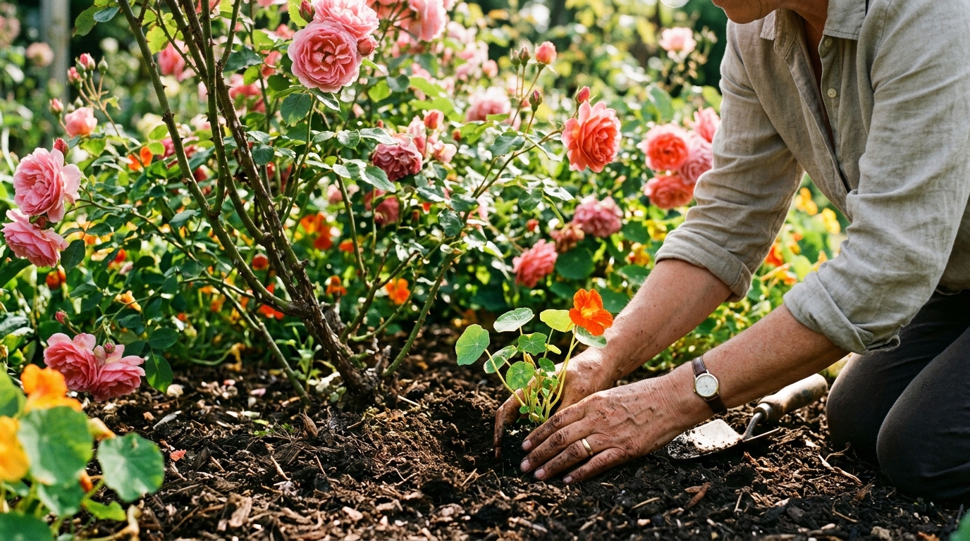 Je pulvérisais mes rosiers contre les pucerons chaque printemps : le jour où j’ai compris ce qu’une simple fleur faisait à ma place, j’ai tout arrêté