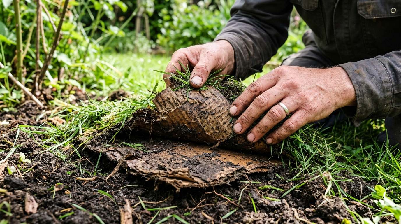 Les maraîchers le savent, mais peu le disent : ce test avec un vieux carton révèle si votre terre cache quelque chose que la bêche détruit