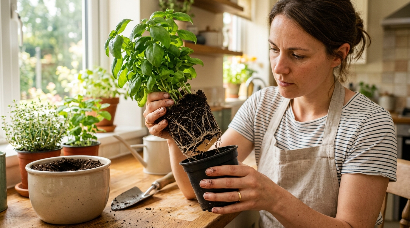 Mon basilic finissait sec au bout de trois semaines : le jour où j’ai regardé sous le pot en plastique, j’ai compris ce qui le condamnait dès le départ
