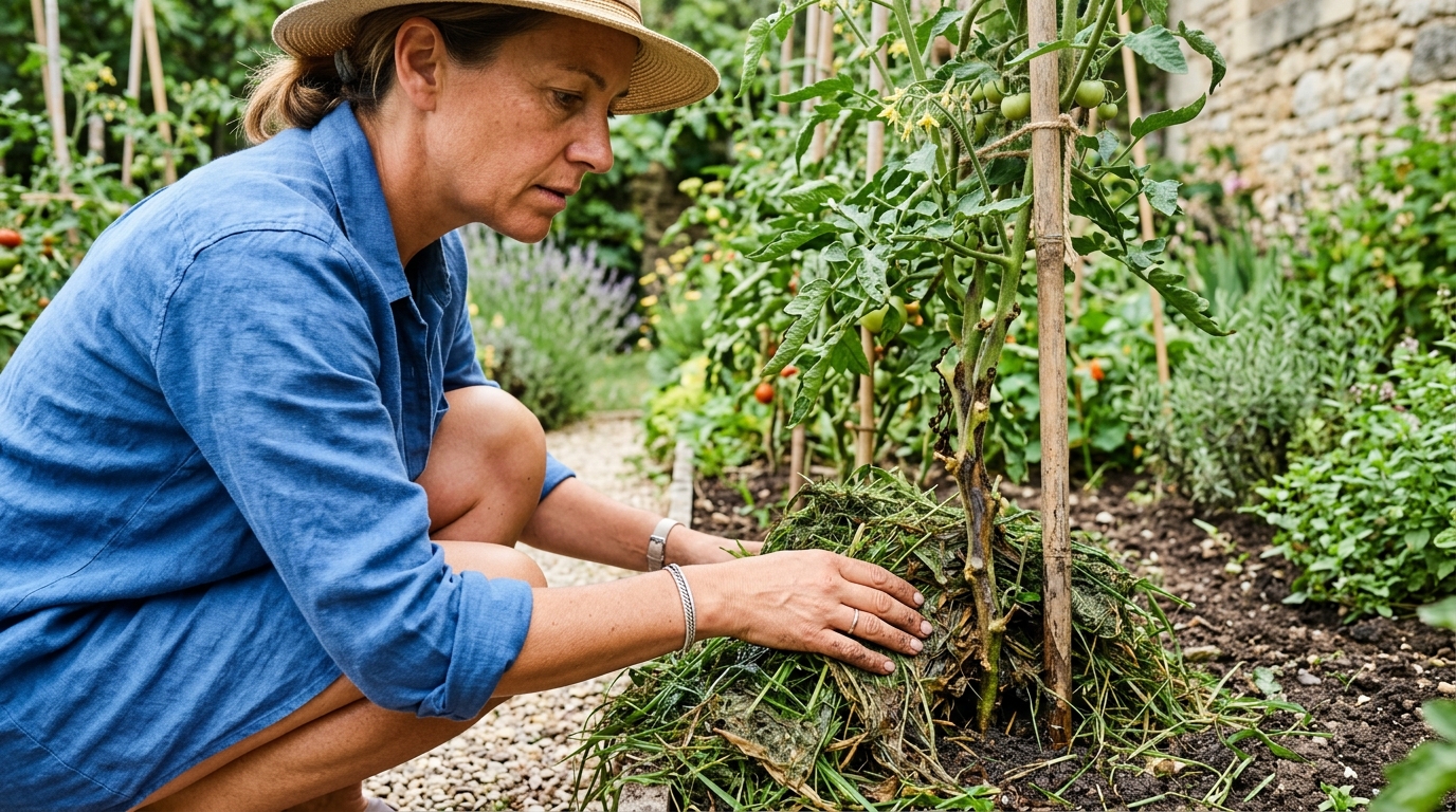 « Ne jette jamais tes tontes fraîches là-dessus » : mon voisin à la retraite m’a expliqué ce qui se passait vraiment sous mon paillis de tomates