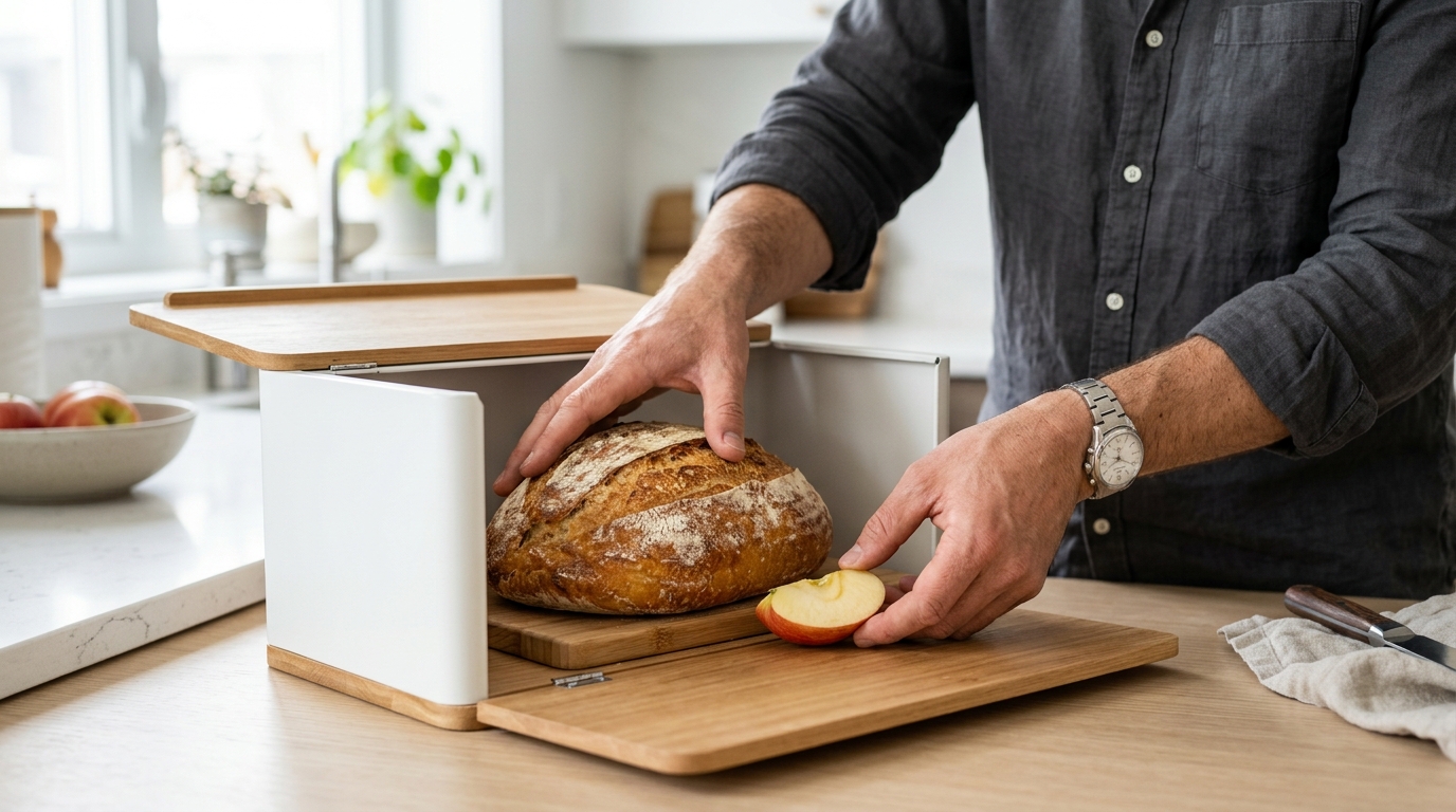 J’ai posé un bout de fruit dans ma boîte à pain juste pour ne pas le gâcher : depuis, ma miche reste moelleuse sept jours