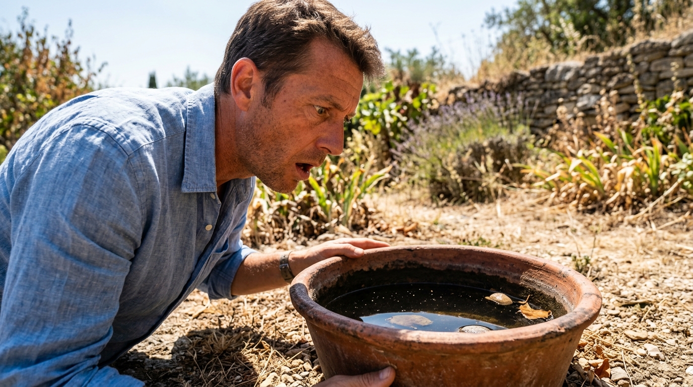 J’ai posé une grande coupelle d’eau au fond du jardin juste pour aider les oiseaux pendant la canicule : ce que j’ai retrouvé dedans trois jours plus tard m’a coupé les jambes