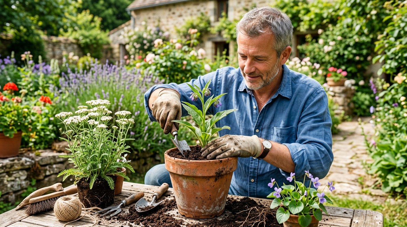 J’ai rempoté trois herbes folles arrachées au fond du jardin juste pour ne pas les jeter : en passant en jardinerie le lendemain, j’ai vu leur étiquette à 12 €