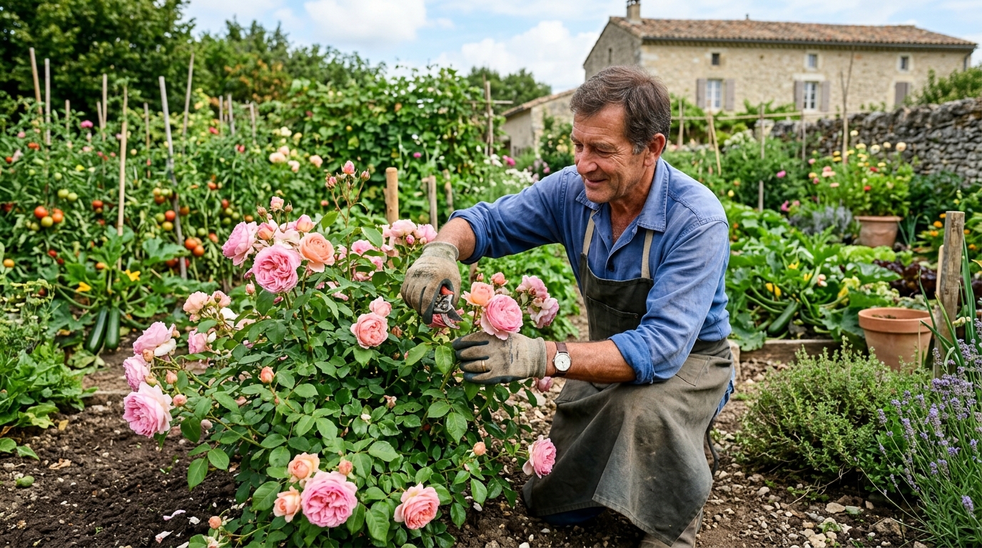Les vignerons plantaient toujours un rosier en bout de rang : la raison oubliée refait surface au potager en 2026