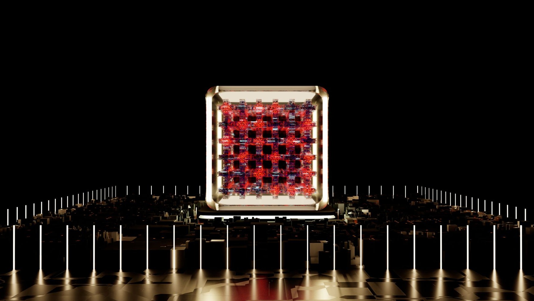 C’est fini pour la table de lasers qui occupe une salle entière : chez Pasqal, un seul circuit suffit désormais à retenir des atomes un par un