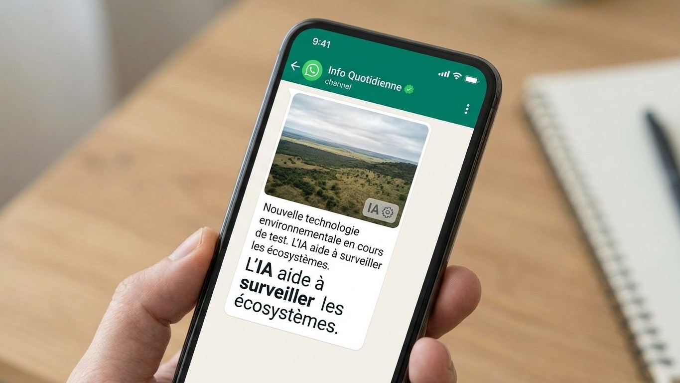 J'ai activé la mention « contenu généré par IA » sur ma chaîne WhatsApp juste pour jouer la transparence : au moment de la...